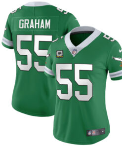 Women's Philadelphia Eagles Gold & Kelly Vapor Throwback Jersey - All Stitched