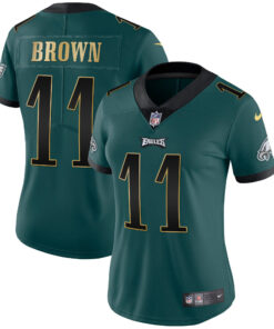 Women's Philadelphia Eagles Gold Trim Vapor Player Jersey - All Stitched