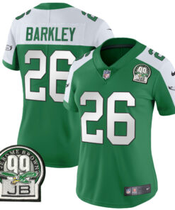 Women's Philadelphia Eagles Jerome Brown Patch Kelly Green Alternate Jersey V2 - All Stitched