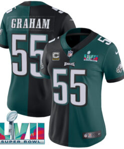 Women's Philadelphia Eagles Super Bowl LVII Split Jersey - All Stitched