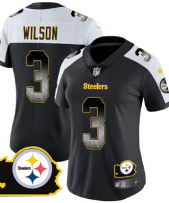 Women's Pittsburgh Steelers Arch Smoke Home Patch Vapor Jersey - All Stitched