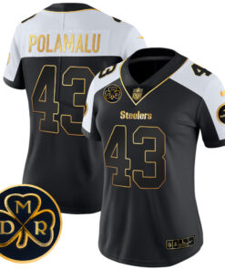 Women's Pittsburgh Steelers DMR Patch Gold Vapor Limited Jersey - All Stitched