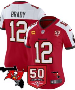 Women's Tampa Bay Buccaneers 50th Season Patch Vapor Limited Jersey - All Stitched