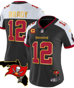 Women's Tampa Bay Buccaneers Florida Patch Gold Trim Vapor Jersey - All Stitched
