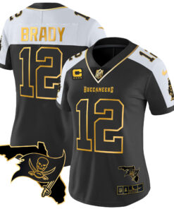 Women's Tampa Bay Buccaneers Florida Patch Vapor Gold Jersey - All Stitched
