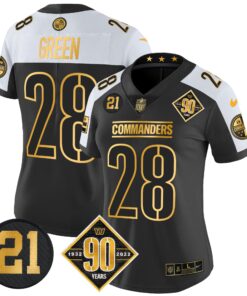 Women's Washington Commanders 90th & Sean Taylor Patch Gold Vapor Limited Jersey - All Stitched
