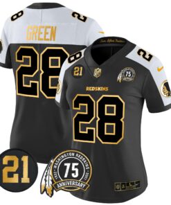 Women's Washington Redskins 75th & Sean Taylor Patch Gold Vapor Limited Jersey - All Stitched