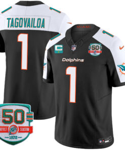 Youth's Miami Dolphins 50th 1972 Perfect Season Patch Vapor Jersey - All Stitched