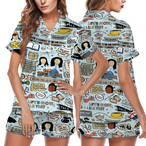 Gilmore Girls All Over Print Satin Pajamas Set For Women