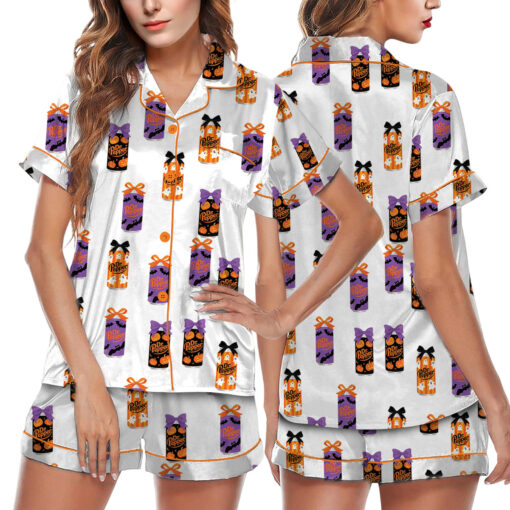 Dr Pepper Halloween Satin Pajamas Set For Women