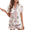 Women’s Nutcracker Pink Christmas Cute Holiday Satin Pajamas Set