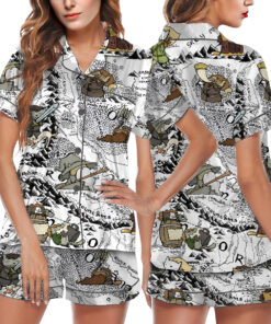 Women’s Lord Of The Rings Map Satin Pajama Set For Women
