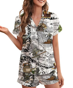 Women’s Lord Of The Rings Map Satin Pajama Set For Women