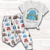 White Christmas Sisters Casual Pajama Set For Women