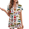 Puerto Rico Travel Satin Pajama Set For Women