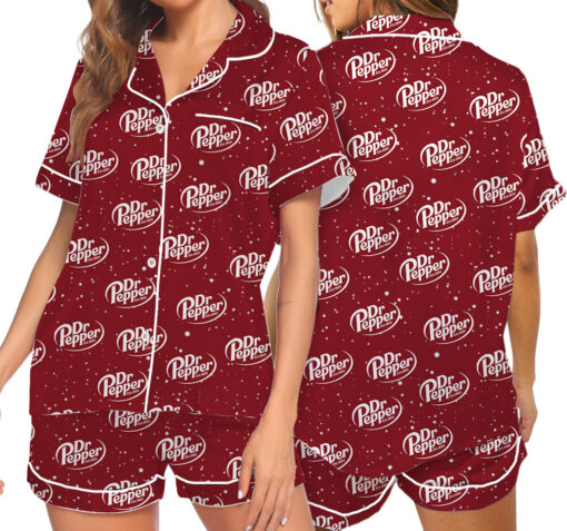 Dr Pepper Drink Satin Pajamas Set For Women