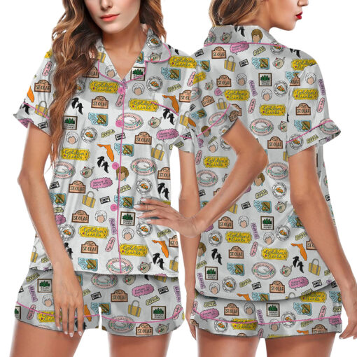 Golden Girls Shady Pines Satin Pajama Set For Women
