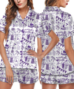 Baltimore Game Day Football Satin Pajamas Set For Women