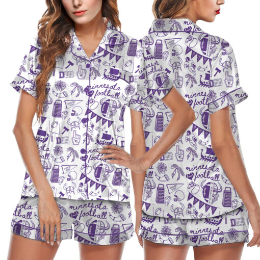 Baltimore Game Day Football Satin Pajamas Set For Women
