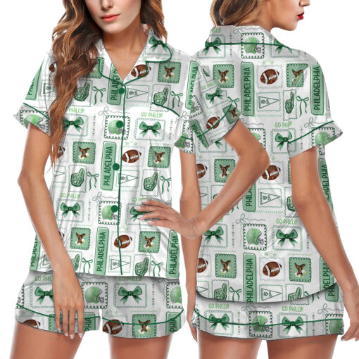 Philabelphia Football Satin Pajamas Set For Women