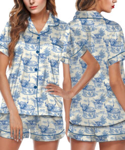 Women’s Cows In Buckets Satin Pajama Set For Women