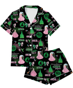 Black Wicked Changed For Good Satin Pajamas Set