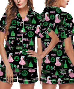 Black Wicked Changed For Good Satin Pajamas Set