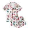 Women’s Las Vegas Watercolor Gambling Casino Nevada City Satin Pajamas Set