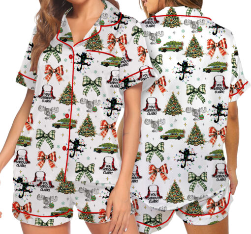 You Serious Clark Christmas Silky Satin Pajama Set