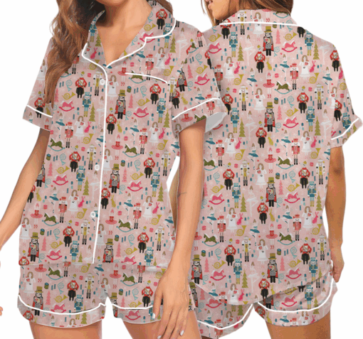 Nutcracker Christmas Ballet Satin Pajamas Set For Women