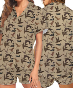 Duck Hunting Satin Pajamas Set For Women