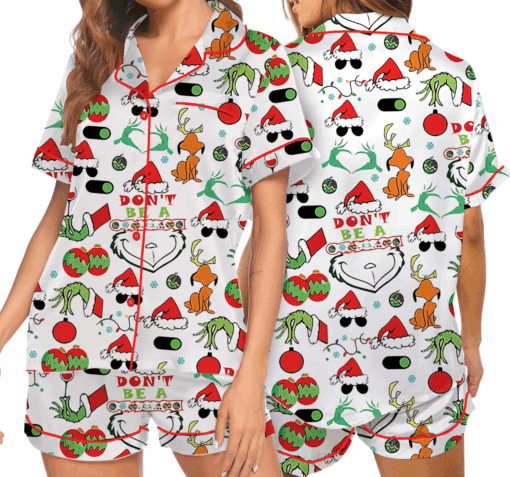 The Grinch Christmas Satin Pajamas Set For Women