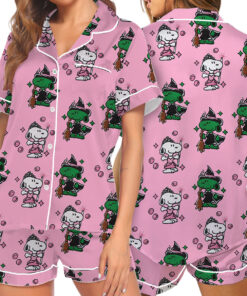 Snoopy Wicked Silky Satin Pajamas Set For Women
