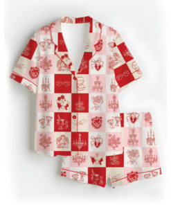 Women's Love And Wedding Satin Pajamas Set, US Size S-5XL