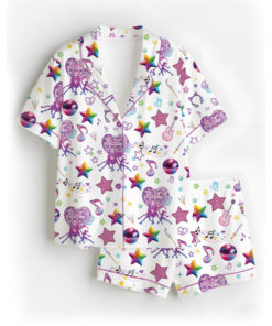 Women’s K-Pop Demon Hunters Satin Pajamas Set For Women, White Color, US Size S-5XL